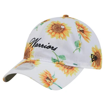 Casquette ajustable New Era blanche Golden State Warriors Adventure Flower 9TWENTY pour femme