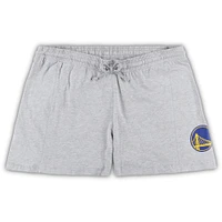 Ensemble combiné t-shirt et short grande taille Fanatics Royal/Heather Grey Golden State Warriors pour femmes