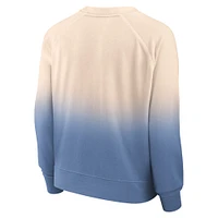 Women's Fanatics Tan/Royal Golden State Warriors Lounge Arch Raglan Pullover Sweatshirt