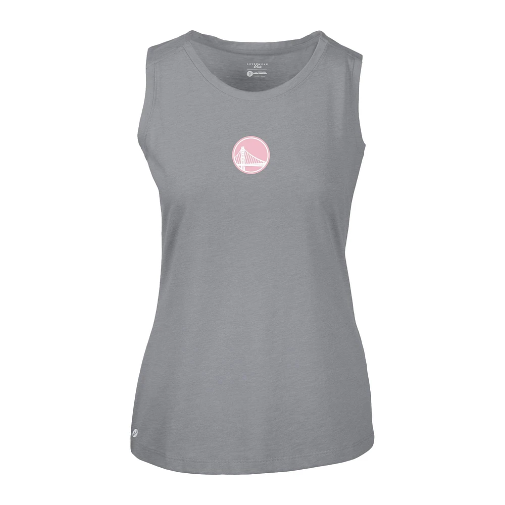 Women's Levelwear  Gray Golden State Warriors Mother's Day Macy Core Logo Tank Top