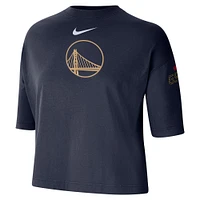 Women's Nike Navy Golden State Warriors 2024/25 City Edition Courtside Boxy T-Shirt