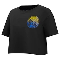 Women's Pro Standard Black Golden State Warriors Jewels Boxy Cropped T-Shirt