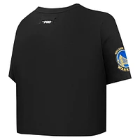 Women's Pro Standard Black Golden State Warriors Jewels Boxy Cropped T-Shirt
