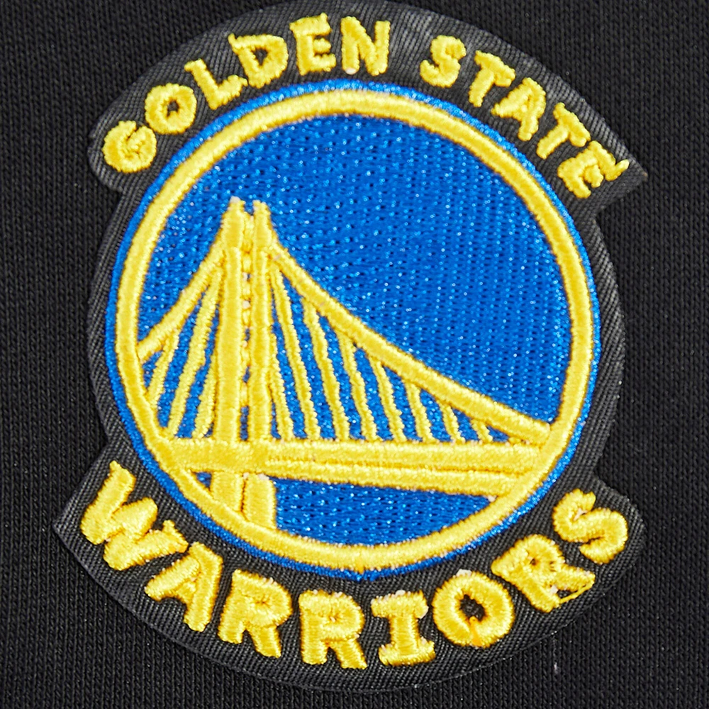 Women's Pro Standard Black Golden State Warriors Jewels Cropped Pullover Hoodie