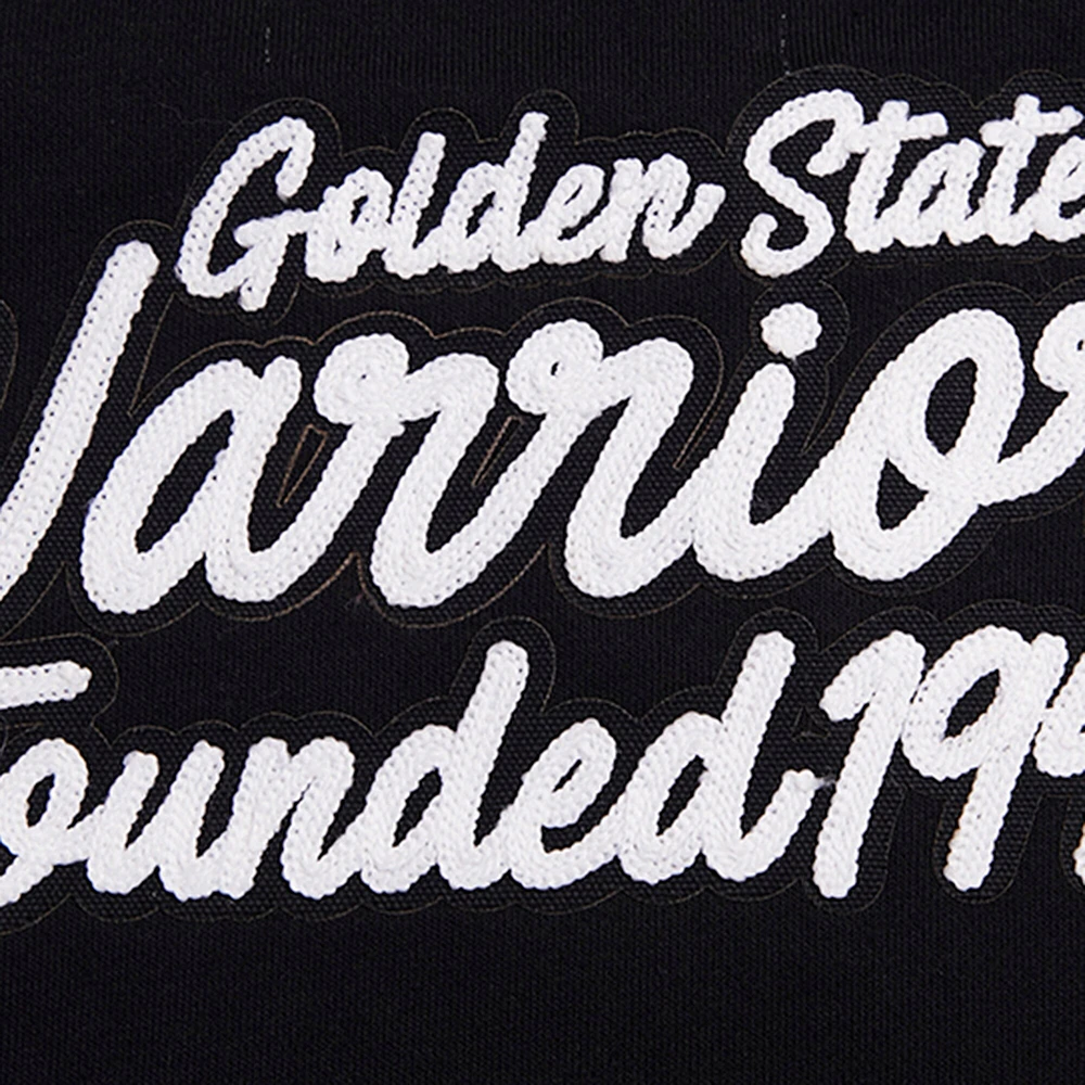 Women's Pro Standard Black Golden State Warriors Paint The City Cropped Pullover Sweatshirt
