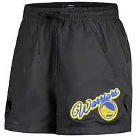 Women's Pro Standard  Black Golden State Warriors Script Woven Shorts