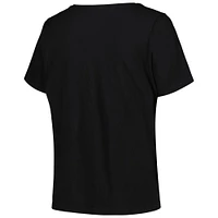 Women's Profile Black Golden State Warriors Plus Arch Over Logo V-Neck T-Shirt