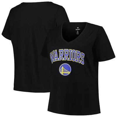 Profil pour femme Golden State Warriors Noir Grande taille Arch sur logo T-shirt à col en V