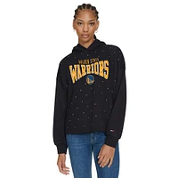 Sweat à capuche court noir Stella Golden State Warriors de Tommy Jeans pour femme