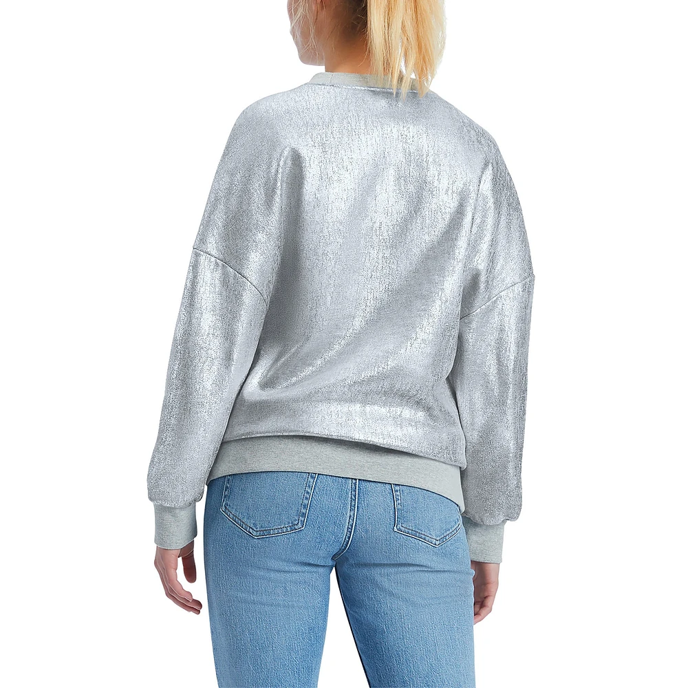 Women's Tommy Jeans Silver Golden State Warriors Tracy Pullover Sweatshirt