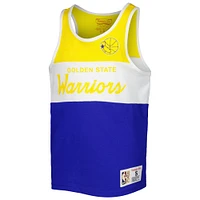 Youth Mitchell & Ness Royal/Gold Golden State Warriors Hardwood Classics Special Script Tank Top
