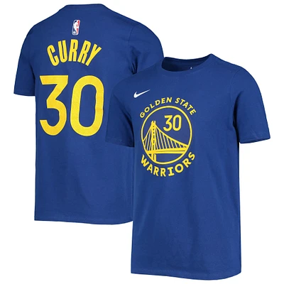 T-shirt performance Nike Stephen Curry Royal Golden State Warriors avec nom et numéro pour jeune