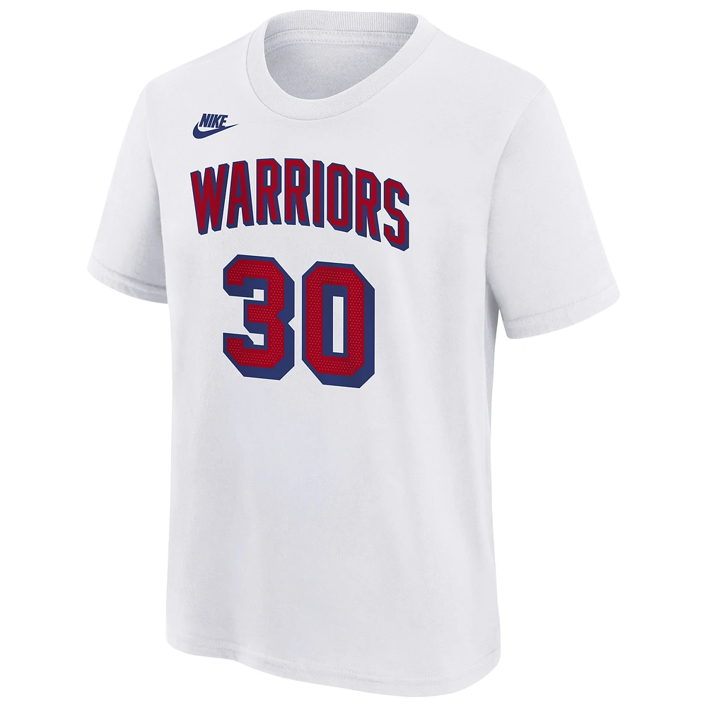 Youth Nike Stephen Curry White Golden State Warriors Classic Edition Name & Number T-Shirt