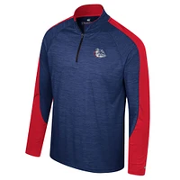 Men's Colosseum Navy Gonzaga Bulldogs Langmore Raglan Quarter-Zip Top
