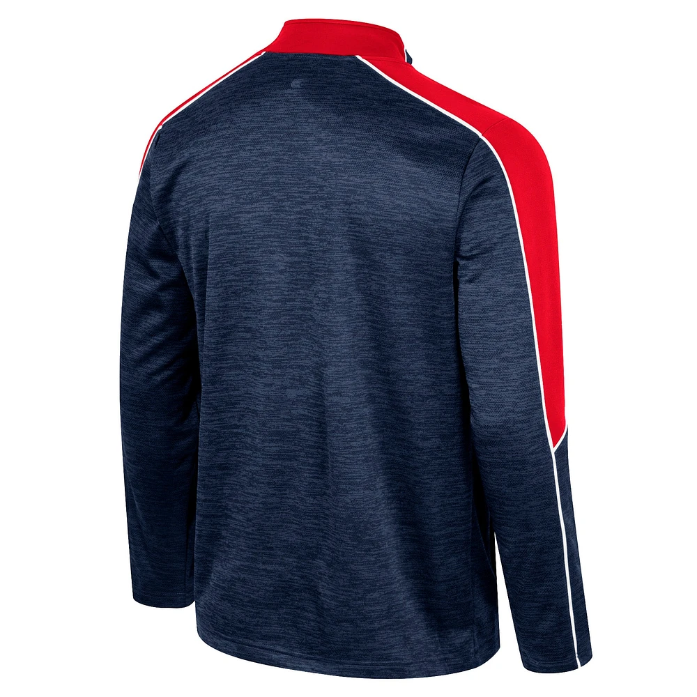 Men's Colosseum Navy Gonzaga Bulldogs Marled Half-Zip Jacket