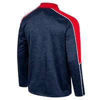 Men's Colosseum Navy Gonzaga Bulldogs Marled Half-Zip Jacket