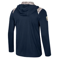 Men's Colosseum Navy Gonzaga Bulldogs OHT Military Appreciation Quarter-Zip Hoodie Jacket