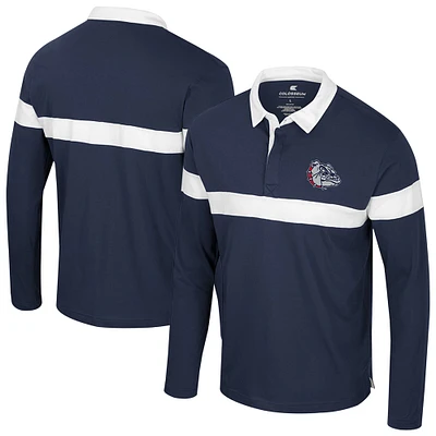 Polo à manches longues pour homme Colosseum Navy Gonzaga Bulldogs Too Cool For School