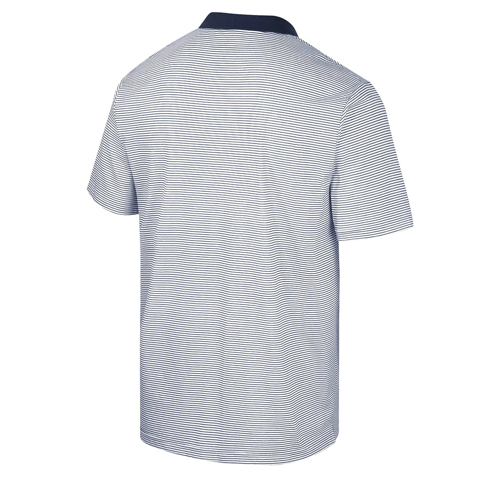 Men's Colosseum White/Navy Gonzaga Bulldogs Print Stripe Polo