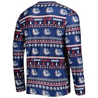 Men's Concepts Sport Navy Gonzaga Bulldogs Swivel Long Sleeve T-Shirt & Pants Sleep Set