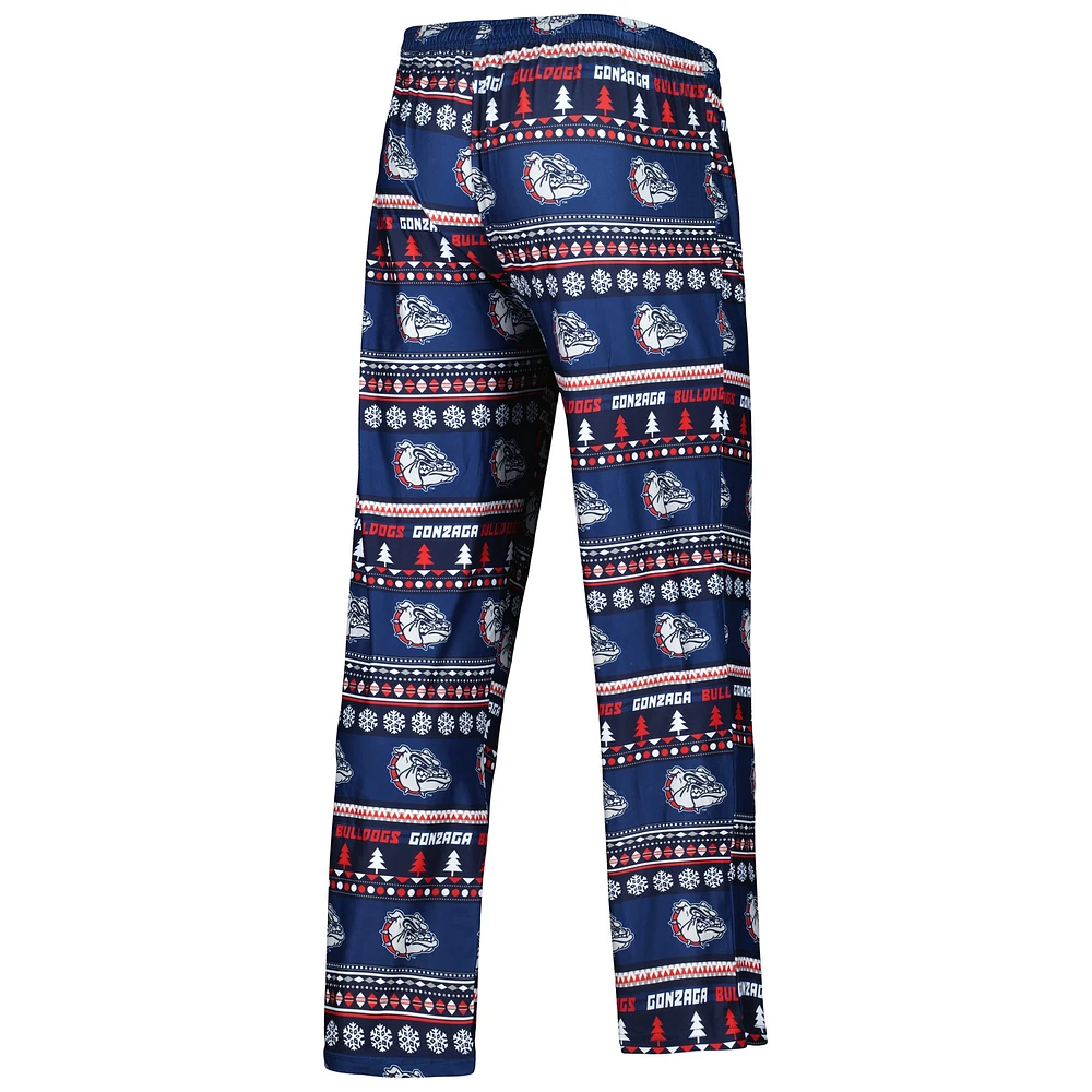 Men's Concepts Sport Navy Gonzaga Bulldogs Swivel Long Sleeve T-Shirt & Pants Sleep Set