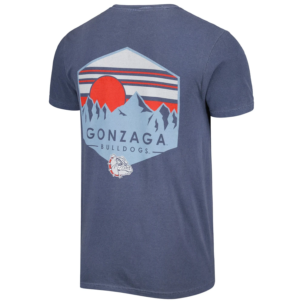 Men's Navy Gonzaga Bulldogs Landscape Shield T-Shirt
