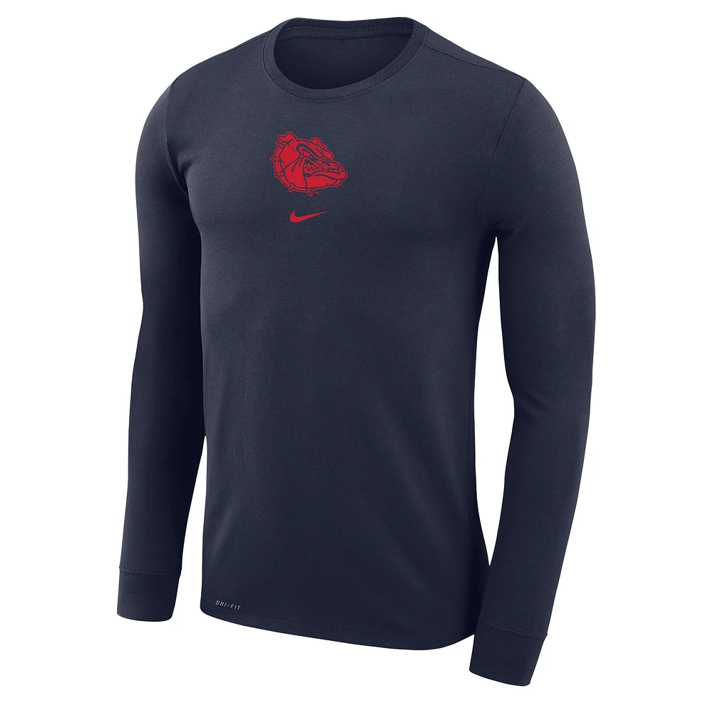 Men's Nike  Navy Gonzaga Bulldogs Basketball Shootaround Long Sleeve T-Shirt
