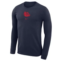 Men's Nike  Navy Gonzaga Bulldogs Basketball Shootaround Long Sleeve T-Shirt