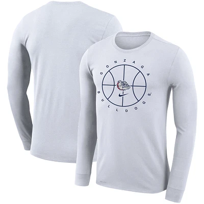 Men's Nike White Gonzaga Bulldogs Basketball Icon Legend Performance Long Sleeve T-Shirt