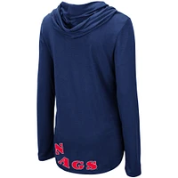 Women's Colosseum Navy Gonzaga Bulldogs My Lover Lightweight Hooded Long Sleeve T-Shirt