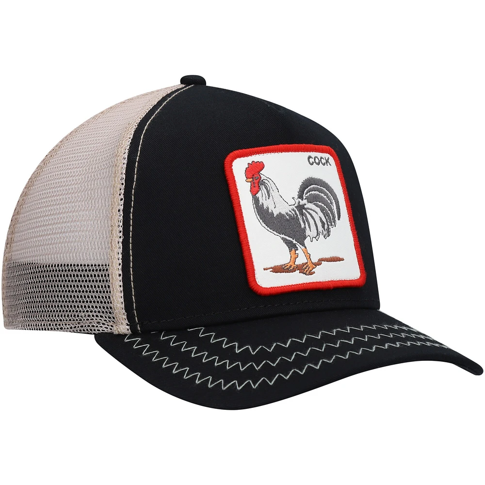 Casquette Snapback Goorin Bros/Natural Black The Rooster Trucker pour hommes