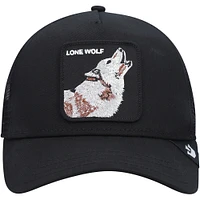Casquette Snapback Goorin Bros noire The Lone Wolf Trucker pour hommes