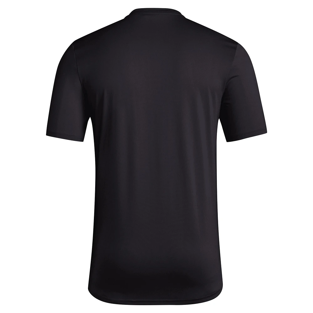 Men's adidas Black Grambling Tigers Locker Football Pre-Game AEROREADY T-Shirt