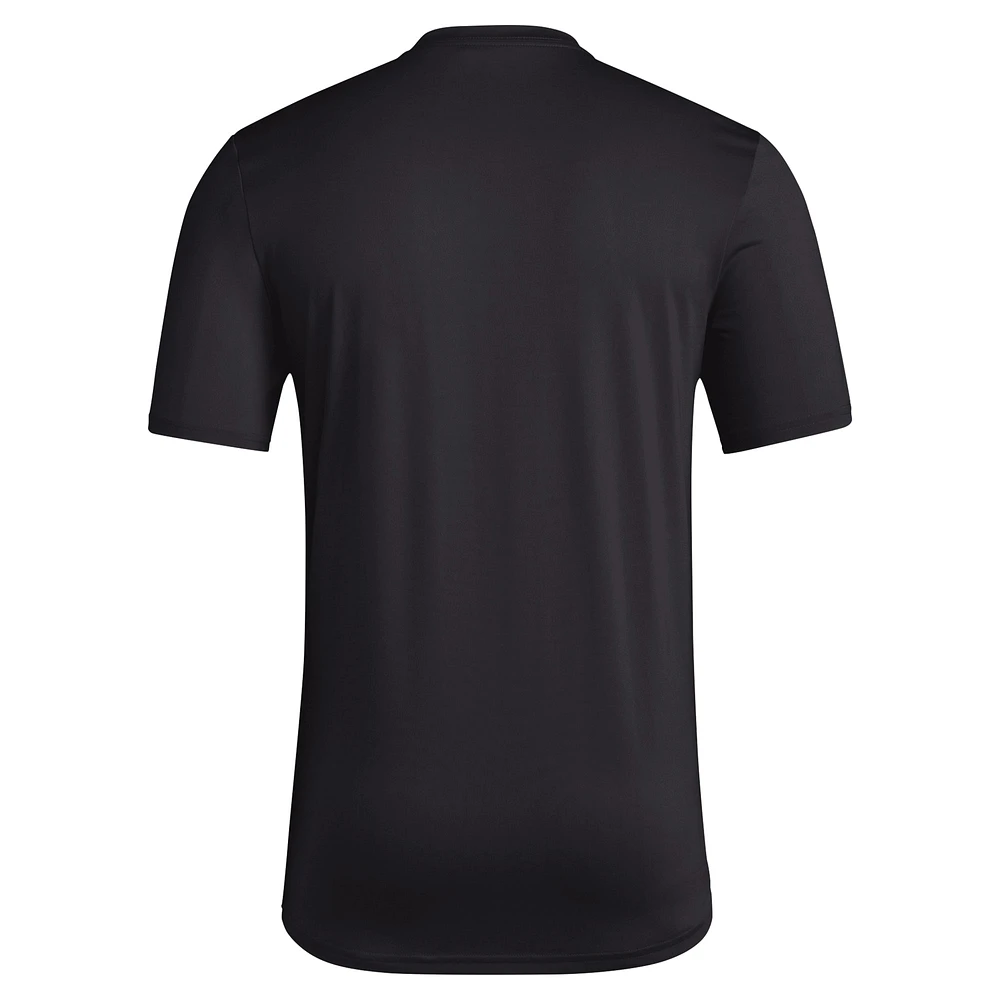 Men's adidas Black Grambling Tigers Primary Locker Logo Pre-Game AEROREADY T-Shirt