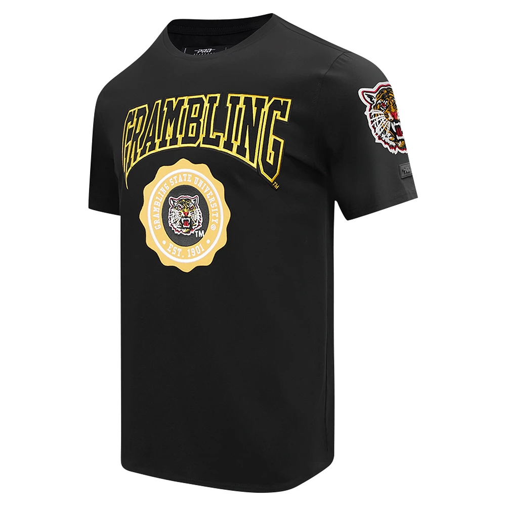 Men's Pro Standard Black Grambling Tigers Crest T-Shirt