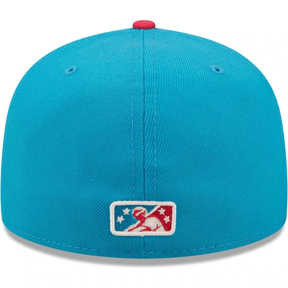 Men's New Era Aqua/Black Pepinillos Picantes del Norte Copa De La Diversion 59FIFTY Fitted Hat