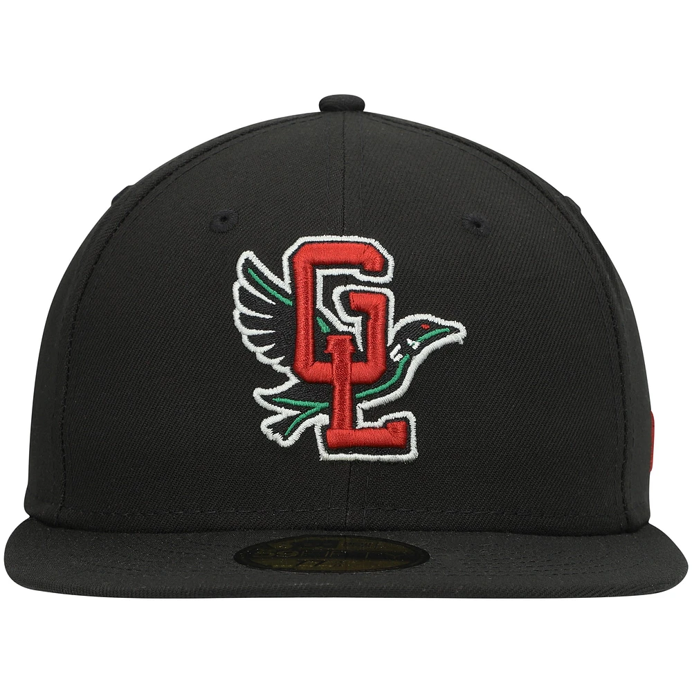 Men's New Era Black Great Lakes Loons Authentic Collection Road 59FIFTY Fitted Hat