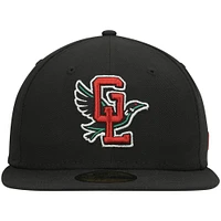 Men's New Era Black Great Lakes Loons Authentic Collection Road 59FIFTY Fitted Hat