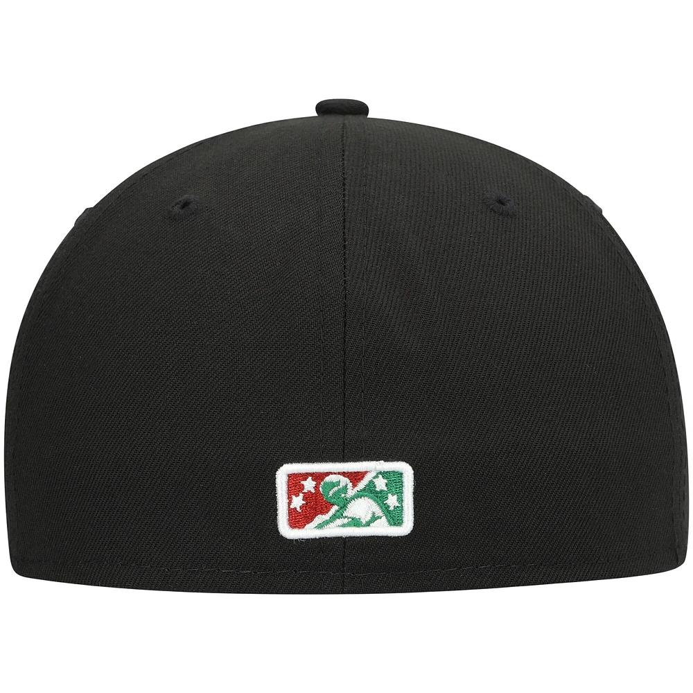 Men's New Era Black Great Lakes Loons Authentic Collection Road 59FIFTY Fitted Hat