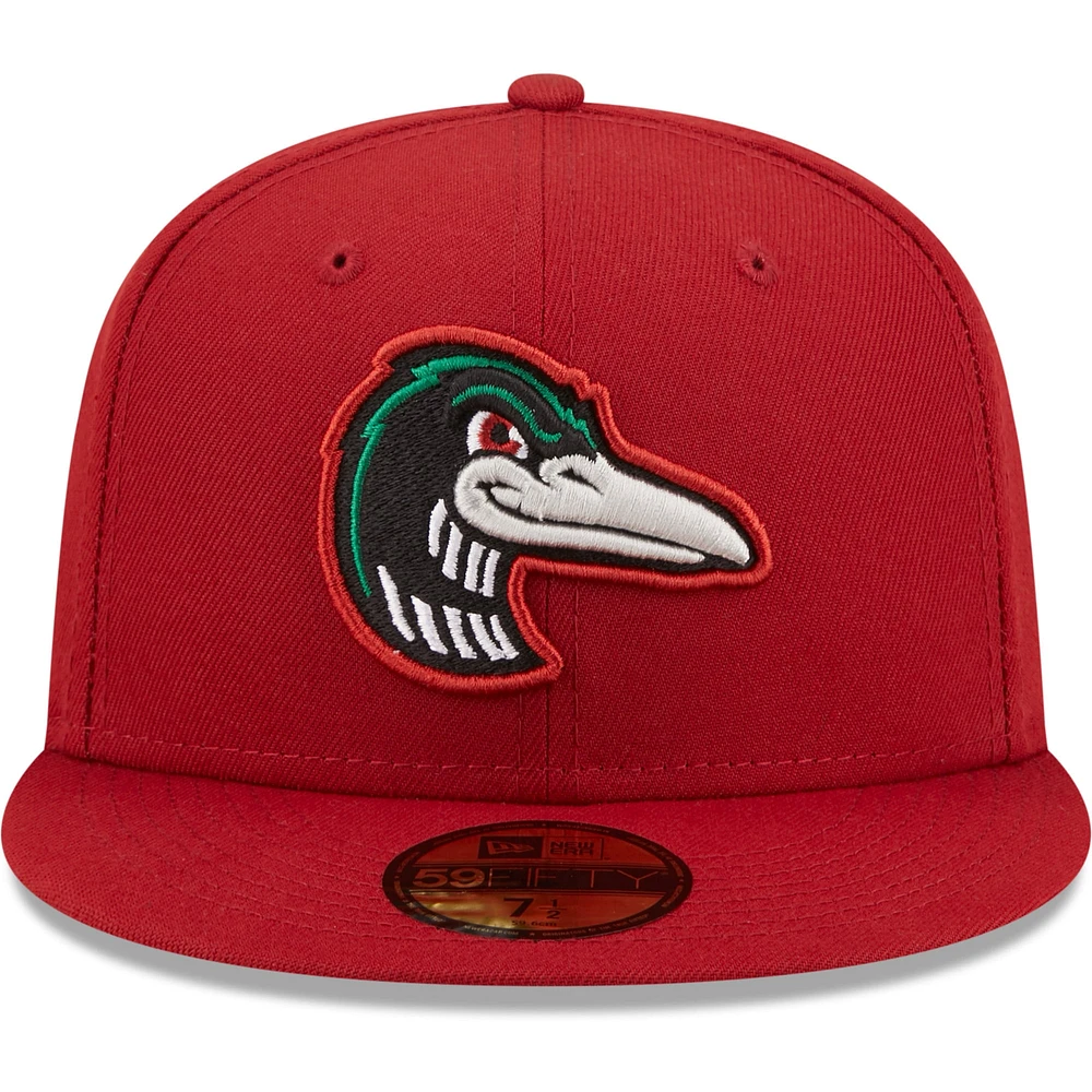 Men's New Era Red Great Lakes Loons Authentic Collection 59FIFTY Fitted Hat