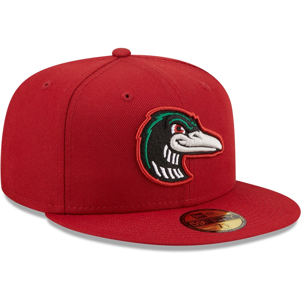 Men's New Era Red Great Lakes Loons Authentic Collection 59FIFTY Fitted Hat