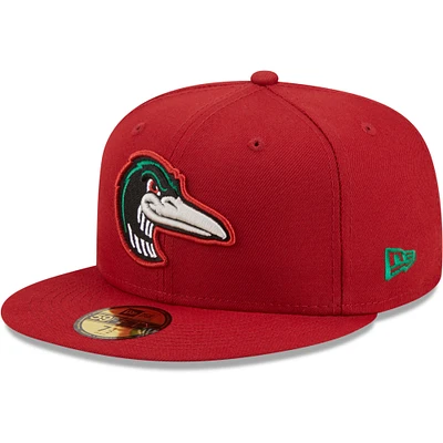 Men's New Era Red Great Lakes Loons Authentic Collection 59FIFTY Fitted Hat