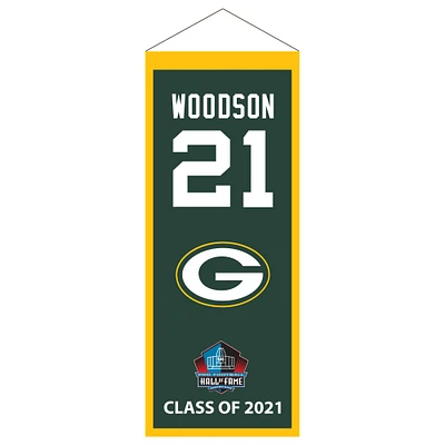 Charles Woodson Green Bay Packers 2021 Pro Football Hall of Fame Intronisation Mini bannière Legacy 6'' x 15''