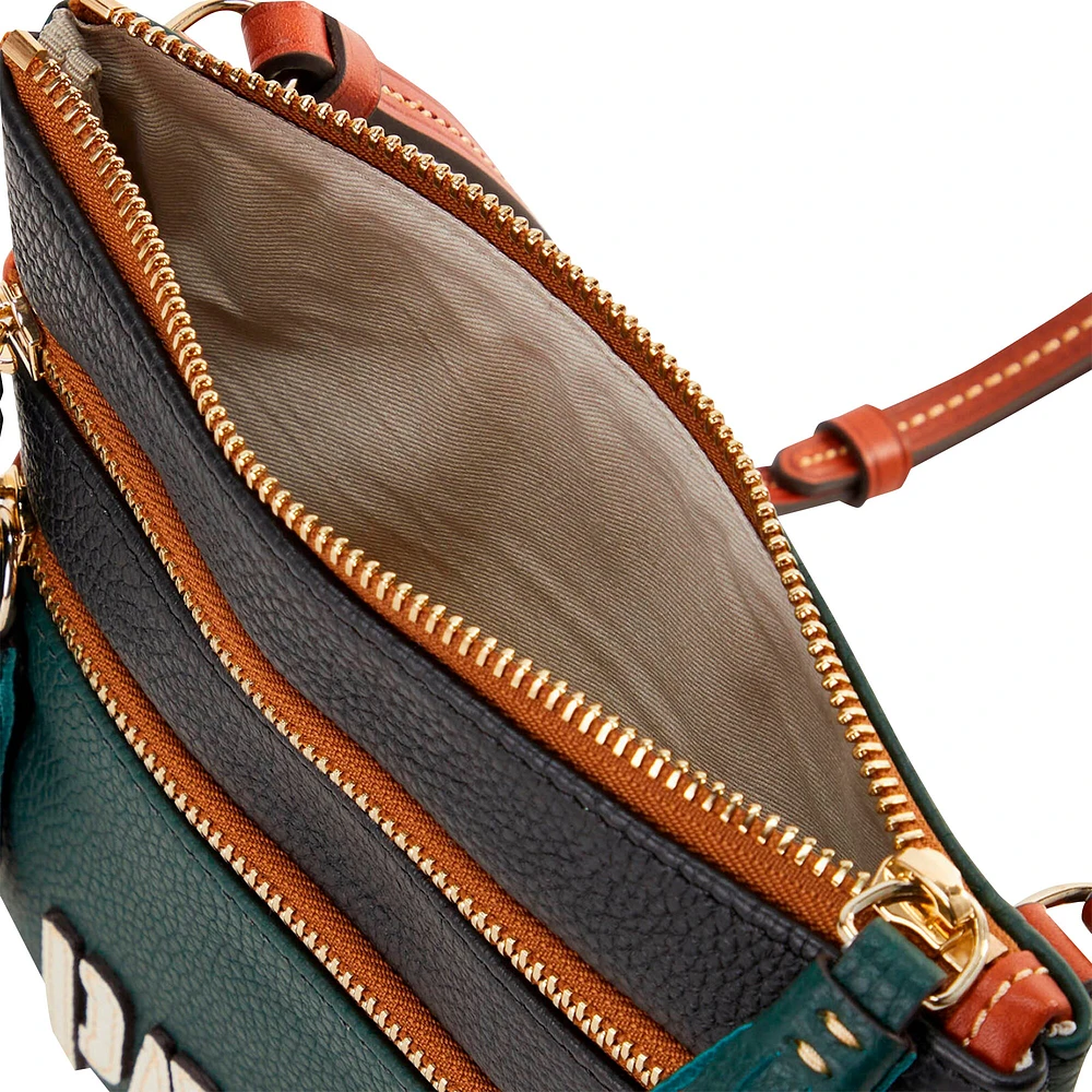 Dooney & Bourke Green Bay Packers Infield Triple Zip Crossbody Purse