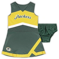 Girls Preschool Green Bay Packers Two-Piece Cheer Captain Jumper Dress with Bloomers Set