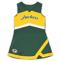 Girls Preschool Green Bay Packers Two-Piece Cheer Captain Jumper Dress with Bloomers Set