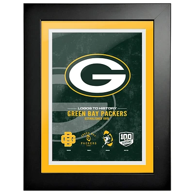Green Bay Packers - 18'' x 24'' Logos to History Framed Art