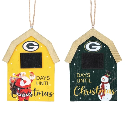Ensemble d'ornements de compte à rebours des Packers de Green Bay, paquet de 2