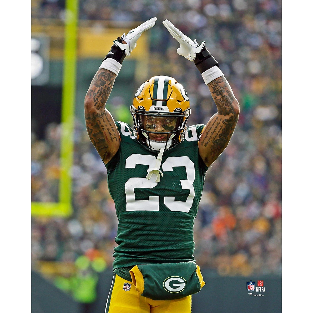 Photographie non signée du geste de célébration Jaire Alexander des Packers Green Bay