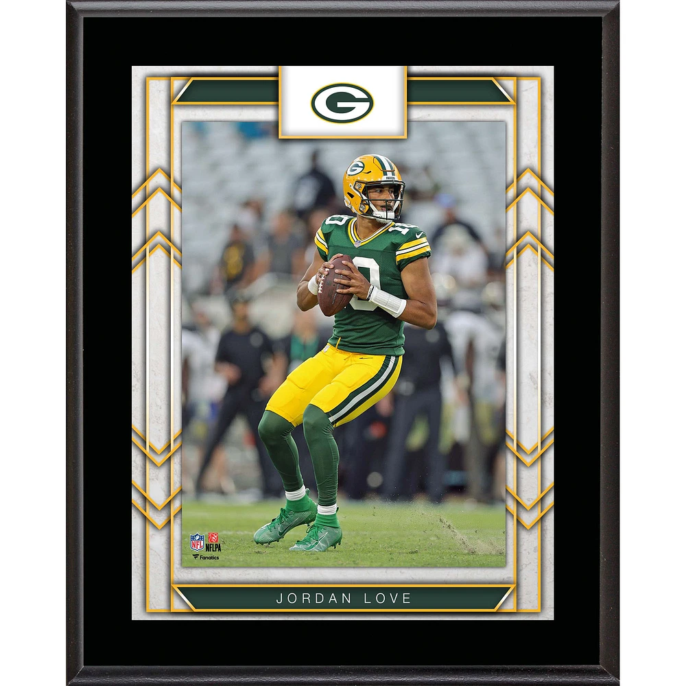 Plaque de joueur sublimée Jordan Love Green Bay Packers 10,5" x 13"